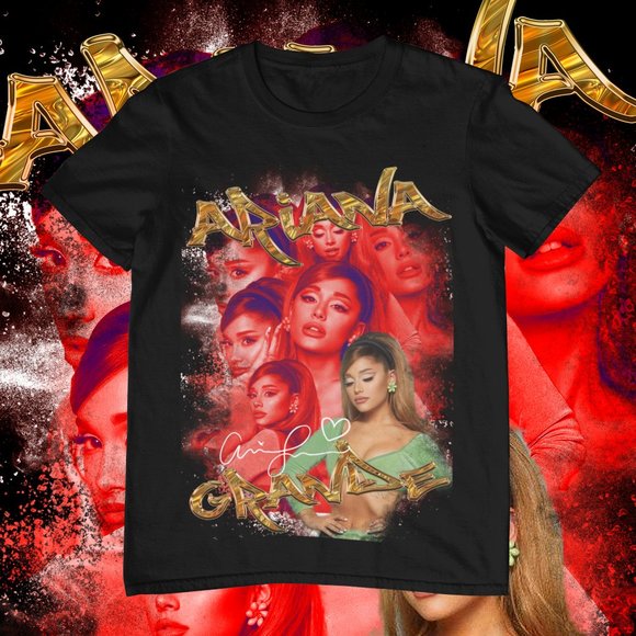 Tops - Ariana Grande | Graphic T-shirt | Custom Made | Bootleg | Cotton Tee | Black